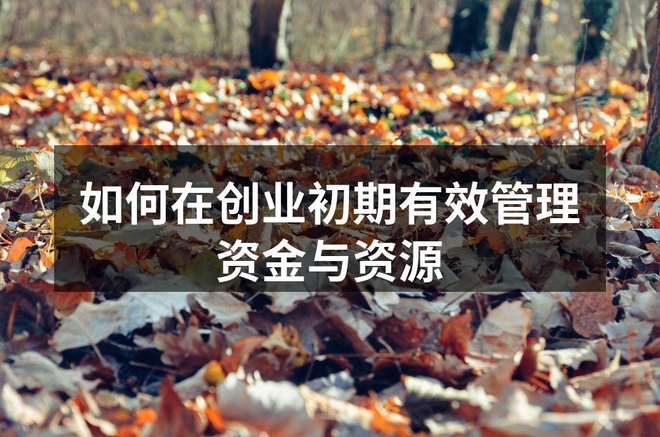 创业初期资金管理的重要性